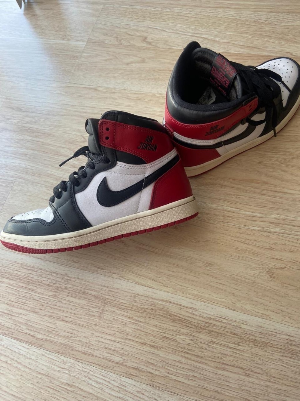 Jordan Men's High-Top Sneakers in White, Black, Red size 4 , 23.5 cm